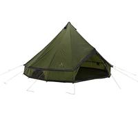 GRAND CANYON Indiana 10 Tente Ronde/Tente de Groupe XXL Ø 5 m/Imperméable & Résistante au Vent/Style Tipi pour Camping & Outdoor/Montage Rapide avec Mât Central/Vert Olive