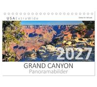 GRAND CANYON Panoramabilder (Tischkalender 2027 DIN A5 quer), CALVENDO Monatskalender: Ein gewaltiges Meisterwerk der Natur - in Jahrmillionen ... und faszinierend aus jeder Perspektive