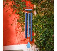 Grand carillon à vent tubes aluminium bleus 155 cm
