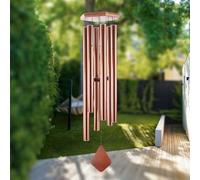 Grand Carillon éolien d'extérieur - Son Profond - 111,8 cm - Carillon éolien - Mélodie apaisante - avec 6 Tubes Lourds - pour décoration extérieure, Jardin/Cour - Cuivre