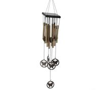 Grand carillon éolien en acier inoxydable en forme de papillon pour décoration de jardin et cour - Carillon à vent en métal à 12 tubes avec finition cuivre et ton de résonance profonde