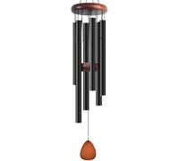 Grand carillon éolien en aluminium 94 cm pour créer une ambiance zen adaptée pour l'extérieur, le jardin, la terrasse, carillon éolien noir classique avec attrape-vent, convient comme cadeau pour