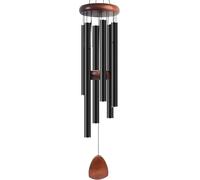 Grand carillon éolien en aluminium 94 cm pour créer une atmosphère zen Convient pour l'extérieur, le jardin, la terrasse, carillon éolien noir classique avec attrape-vent convient comme cadeau pour