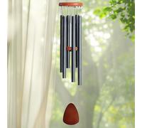 Grand carillon éolien en aluminium de 68 cm, crée une atmosphère zen, cadeaux neutres pour extérieur, jardin, terrasse, décoration noire classique