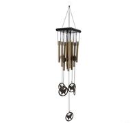 Grand carillon éolien en métal avec 12 tubes en acier inoxydable avec motif papillon, carillon décoratif pour jardin, cour, avec sons de cloches douces