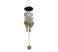 Grand carillon éolien en métal avec dessus en bois massif, 85 cm, décoration d'extérieur à suspendre, finition bronze, cloches pour jardin, terrasse, cour, Feng Shui fabriqué à la main
