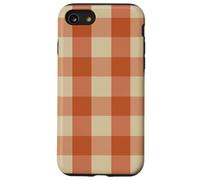 Grand carreaux vichy orange brûlé Coque pour iPhone SE (2020) / 7 / 8
