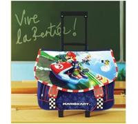 Grand cartable a roulettes mario kart primaire 42cm
