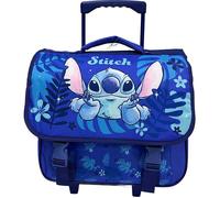 Grand cartable à roulettes Stitch Disney bleu garçon 38cm