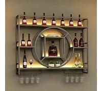 Grand Casier À Vin Mural En Fer Support De Rangement Multicouche Unité De Bar Casier À Vin De Restaurant À La Mode Support De Rangement Pour Armoire À Liqueur Support De Rangement(Black,160cm)