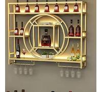 Grand Casier À Vin Mural En Fer Support De Rangement Multicouche Unité De Bar Casier À Vin De Restaurant À La Mode Support De Rangement Pour Armoire À Liqueur Support De Rangement(Gold,160cm)