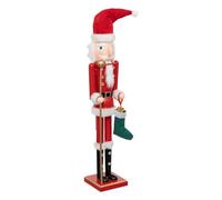 Grand Casse-Noisette Père Noël Rouge et Blanc en Bois H 60 cm - Feeric Christmas