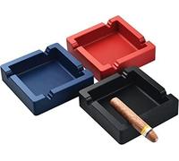 Grand cendrier en silicone pour cigares Cendrier à cigarettes intégré 4 porte-cigares à double usage Cendriers incassables résistants à la chaleur Décoration de la maison (Black)