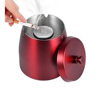Grand cendrier pour cigarettes d'extérieur avec couvercle, cendrier d'extérieur pour cigarettes, terrasse, cendrier en métal, housses extérieures coupe-vent en acier inoxydable inodore, cendrier noir,