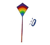 Grand cerf-volant arc-en-ciel pour enfants et adultes facile à voler avec poignée crochet et ligne A