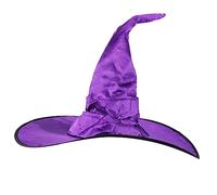 Grand Chapeau Sorcière, Costume d'Halloween Chapeau de Magicien Cosplay Chapeau Sorcière Pointu Chapeau fête Décoration Chapeau Sorcière pour Femme Mascarade de fête d'Halloween (Violet)
