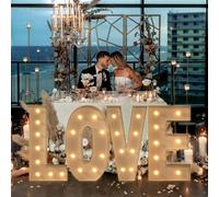 Grand Chapiteau D'amour Lumineux, Lettres Lumineuses LED, Signe Lumineux, Lumière Chaude, Cadre Prédécoupé, Panneau En Mousse For Mariages (Color : LOVE, Size : 100cm)
