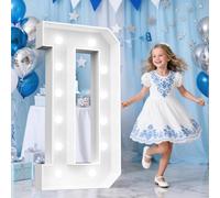 Grand chapiteau lumineux lettres D, blanc froid LED géant, panneau en mousse épaisse prédécoupée, kit de bricolage pour anniversaire, remise de diplôme, mariage, fête prénatale, maison, bar