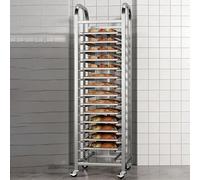 Grand chariot de boulangerie de cuisine commercial, organiseur de plaques robuste avec 2 roulettes verrouillables pour studios de dessert/écoles/hôtels, économisez de l'espace