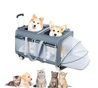 Grand chariot de transport pour animal domestique, sac de transport à roulettes, approuvé par les compagnies aériennes, grande capacité