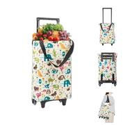Grand chariot d'épicerie portable avec roulettes, pour voyage, camping, plein air, plage, magasin, marché, maison, voiture, coffre, nourriture, collation