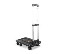 Grand chariot pliable avec roulettes - Chariot léger pour épicerie, entrepôt, déménagement, supermarché et voyage - Base télescopique pour un rangement facile