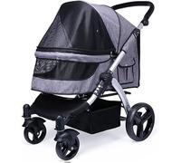 Grand chariot pour poussette, chariot pour animaux de compagnie pour grands chiens, chariot pour animaux de compagnie Transporteur de voyage Poussette pour plus de chats, Tissu Oxford respirant, cadre