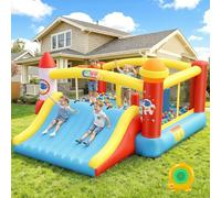 Grand château Gonflable pour Enfants de 3 à 12 Ans, Grand Toboggan et Grand Trampoline, château Gonflable avec Ventilateur, Maison Gonflable pour garçons, extérieur/intérieur, Cadeau d'anniversaire