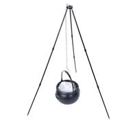 Grand chaudron de sorcière noir avec lumières lumineuses - Décoration de fête d'Halloween pour intérieur et extérieur - Accessoire festif - Grand chaudron de sorcière