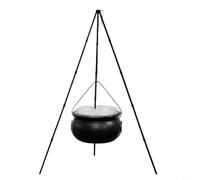 Grand chaudron de sorcière sur trépied avec lumières pour extérieur et intérieur Halloween décoration de cour et seau de collection de bonbons 129,5 cm