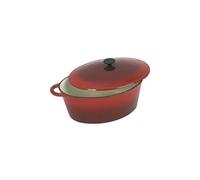 GRAND CHEF Cocotte ovale en fonte dacier emaillee - L 37 cm - 9 L - Rouge - Tous feux dont induction