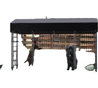 Grand chenil, protection UV, couverture imperméable, noir, S 472x50x649in