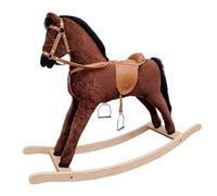 Grand cheval à bascule Cheval en peluche Cheval en bois brun