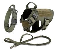 Grand Chien Berger Allemand Malinois Labrador Entraînement en Plein Air Marche Camping Chasse Harnais Collier Et Laisse Ensemble Réglable Militaire Tactique en Nylon Harnais pour Chien Ensemble C