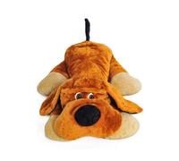My Velinda - Grand chien en peluche allongé 110 cm - Peluche géante - Marron