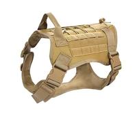 Grand Chien en Plein Air Marche Formation Camping Chasse Harnais Militaire Tactique Chien Harnais Réglable Berger Allemand Bouledogue Français Labrador Harnais en Nylon,B,XL