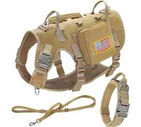 Grand Chien Labrador Berger Allemand Formation Camping Chasse Harnais Militaire Tactique Harnais pour Animaux De Compagnie Collier Laisse Ensemble Réglable en Nylon Harnais pour Animaux De Compag