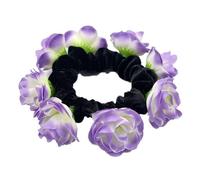 Grand chouchou à fleurs artificielles pour femme, chouchou élastique pour queue de cheval, bandeau tendance français
