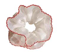 Grand chouchou moelleux en fausse soie, joli bandeau en dentelle, chouchous pour queue de cheval florale, accessoires pour filles