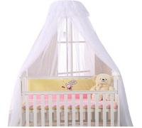 Grand Ciel de Lit avec Support Moustiquaire pour lit Bébé, Protecteur Lit Contre Insectes Araignées Moustiques avec Poteau Blanc