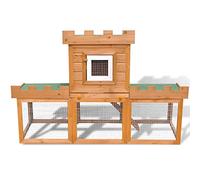 Grand clapier à lapins pour l'extérieur et l'intérieur - Cage pour petits animaux avec maison individuelle, robuste et résistante aux intempéries pour lapins, cochons d'Inde et rongeurs