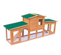 Grand clapier en bois avec toit - Résistant aux éclaboussures et ventilé - Idéal pour l'extérieur et l'intérieur - Maison confortable pour lapins et petits animaux