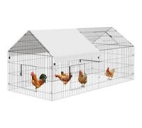 Grand clapier en métal et enclos pour animaux de compagnie avec housse étanche (218 cm L x 101 cm l x 101 cm H) - Cage pour petits animaux (lapin, canard, poulet, chat)