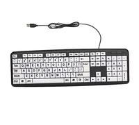 Grand Clavier D'ordinateur imprimé Clavier USB USB High Contrast avec des Lettres d'impression Surdimensionnées pour Les Personnes Malvoyantes