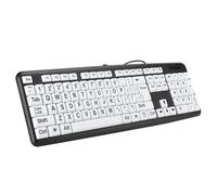 Grand Clavier imprimé Matériau ABS Matériau à Basse Clavier de Clavier Pratique et Lecture pour l'ordinateur PC à Domicile (Black)