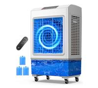 Grand climatiseur de marais, 3 vitesses et 3 glacières, ventilateur de refroidissement portable pour garage, extérieur et intérieur