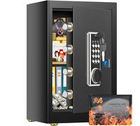 Grand coffre-fort 80 L avec sac étanche ignifuge A4, coffre-fort de sécurité numérique antivol avec serrure à combinaison électronique et étagère amovible, coffre-fort en acier pour montres