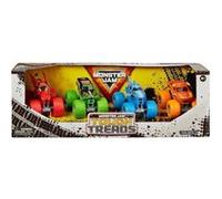 Grand Coffret Monster Jam : 4 Véhicules El Toro Loco Megalodon Grave Digger Dragonoid - Set Voiture Miniature 1:64 + 1 Carte