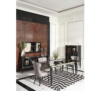 Grand coin repas Salle à manger Table de salle à manger Chaises 10pcs Noir Bois