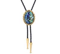Grand collier de cravate bola en coquille d'ormeau véritable pour homme et femme, garçon d'honneur, marié, cow-boy, Base B, L